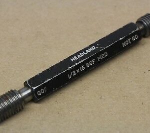 Headland 1/2" x 16 Tpi BSF MED GO NOGO Screw Thread Plug Gauge ME1671