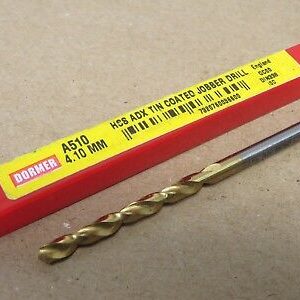 Dormer A510 4.1mm HSS ADX Tin Coated Straight Shank Jobber Drill