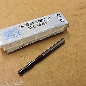 New SGS SER 3MB 3mm TI-NAMITE "A" Coated Ball Nose End Mill In Box (v) MC46