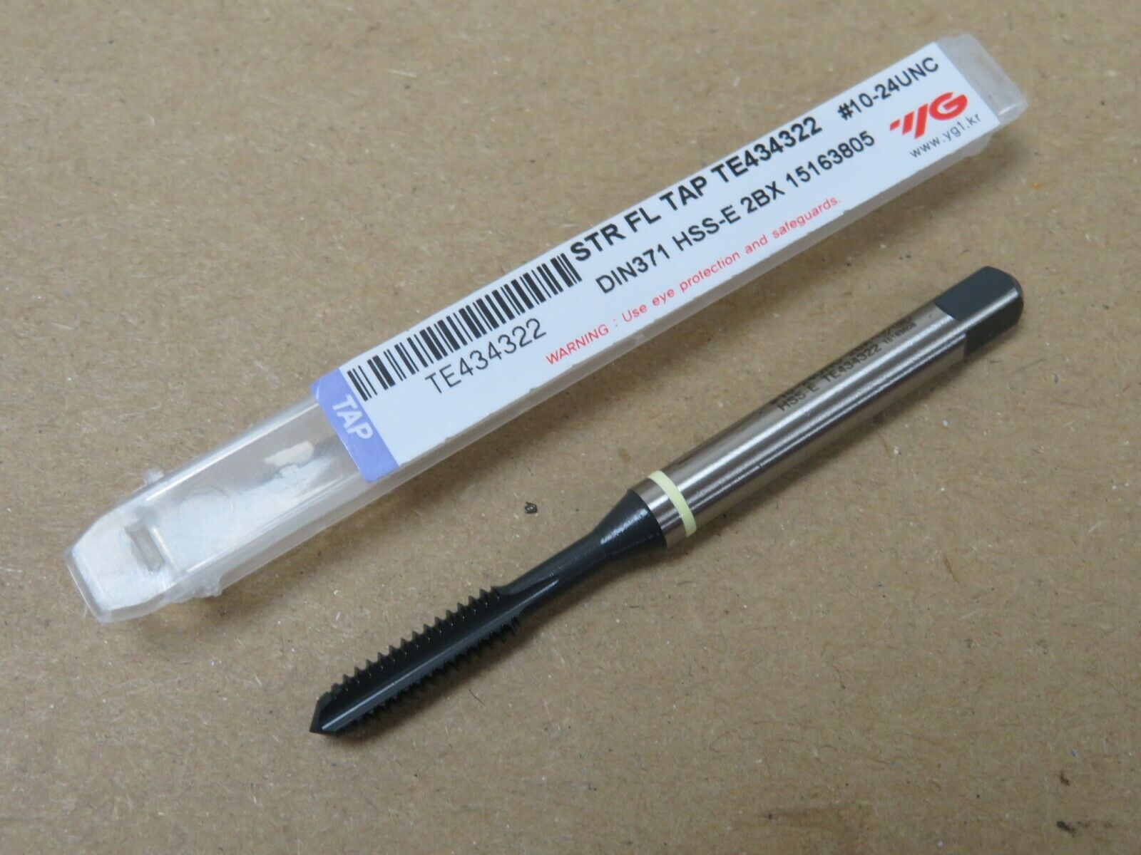 YG1 No.10 x 24TPI UNC HSSE Straight Flute Machine Tap for Cast Iron - TE434i