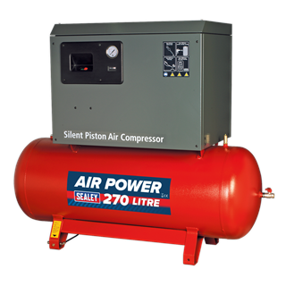 270L Low Noise Belt Drive Air Compressor with Cast Cylinders 5.5hp 3ph 2-Stage